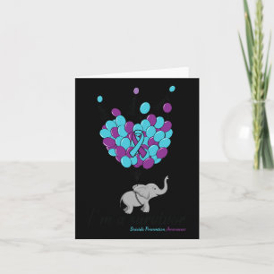 Elephant I bin ein Überlebender Herz Suizid Präven Karte