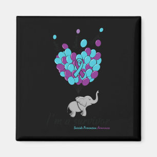 Elephant I bin ein Überlebender Herz Suizid Präven Magnet