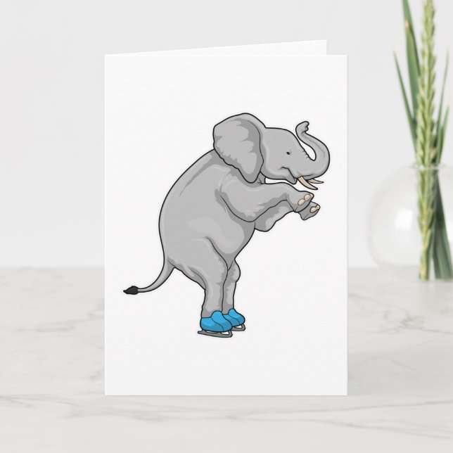 Elephant Ice Skaten Ice Skate Karte (Vorderseite)