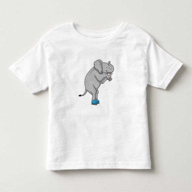 Elephant Ice Skaten Ice Skate Kleinkind T-shirt (Vorderseite)