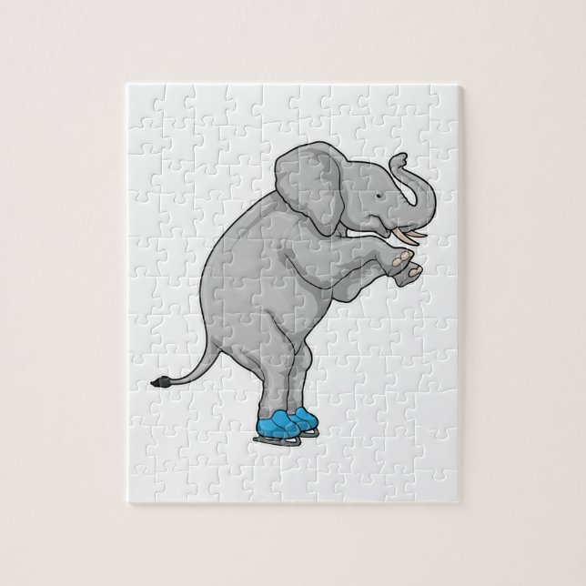 Elephant Ice Skaten Ice Skate Puzzle (Vertikal)