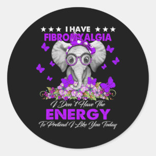Elephant, ich habe Fibromyalgie Sensibilisierungsg Runder Aufkleber