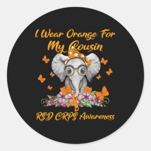 Elephant ich Orange für meinen Cousin Rsd Crps Awa Runder Aufkleber