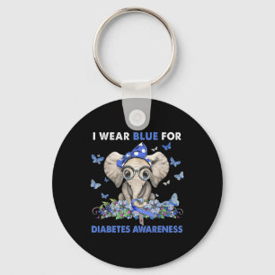 Elephant ich trage Blau zur Sensibilisierung für D Schlüsselanhänger