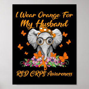 Elephant Ich trage Orange für meine Ehemänner Rsd  Poster