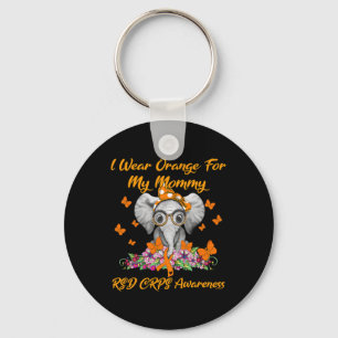 Elephant ich trage Orange für meine Mommy Rsd Crps Schlüsselanhänger