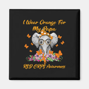 Elephant Ich trage Orange für meine Papa Rsd Crps  Magnet