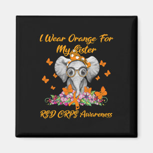 Elephant ich trage Orange für meine Schwester Rsd Magnet