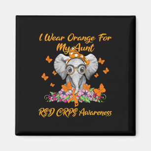 Elephant Ich trage Orange für meine Tante Rsd Crps Magnet
