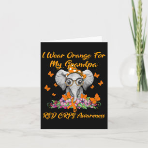 Elephant Ich trage Orange für meinen Großvater Rsd Karte