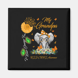 Elephant Ich trage Orange für meinen Großvater Rsd Magnet