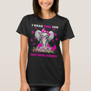 Elephant ich trage Pink für Brustkrebs T-Shirt