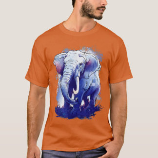 Elephant Illustration African Elephant Animal Lov T-Shirt