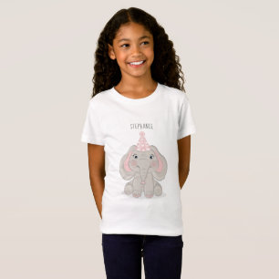 Elephant in Birthday Party Hat T - Shirt