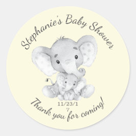 Elephant Jungle Animals Baby Shower Fevor Sticker