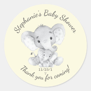 Elephant Jungle Animals Baby Shower Fevor Sticker