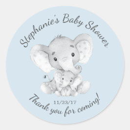 Elephant Jungle Animals Baby Shower Fevor Sticker