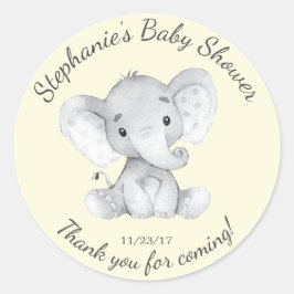 Elephant Jungle Animals Baby Shower Fevor Sticker
