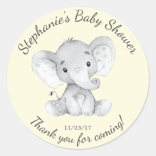 Elephant Jungle Animals Baby Shower Fevor Sticker