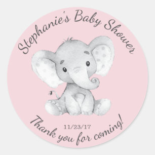 Elephant Jungle Animals Baby Shower Fevor Sticker