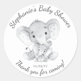 Elephant Jungle Animals Baby Shower Fevor Sticker
