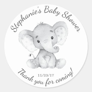 Elephant Jungle Animals Baby Shower Fevor Sticker