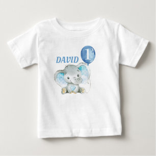 Elephant Jungle Blue Baby Boy Geburtstag T-shirt