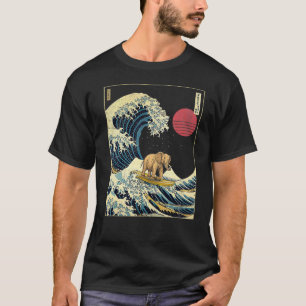Elephant Kanagawa Wave Funny Surf Animal T-Shirt