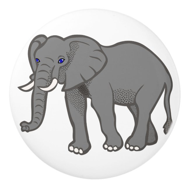 Elephant Keramik Möbelknöpfe Keramikknauf (Vorderseite)