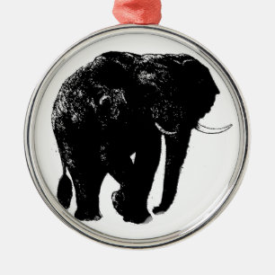 Elephant Keramik Rundschmuck Silbernes Ornament