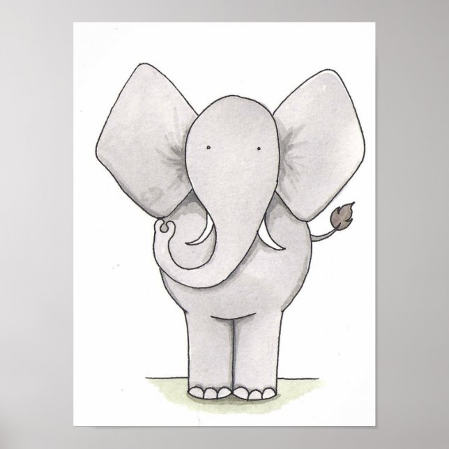Elephant Kinderzimmer Art Poster (Vorne)