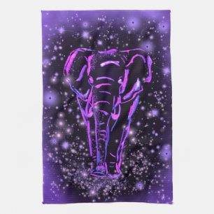 Elephant Kitchen Handtuch Lila Rosa Starry Night