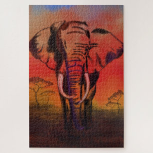 Elephant Leader - Zeichnend Kunstsammlung - Puzzle
