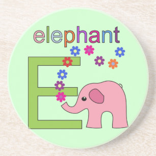 Elephant Letter E Getränkeuntersetzer