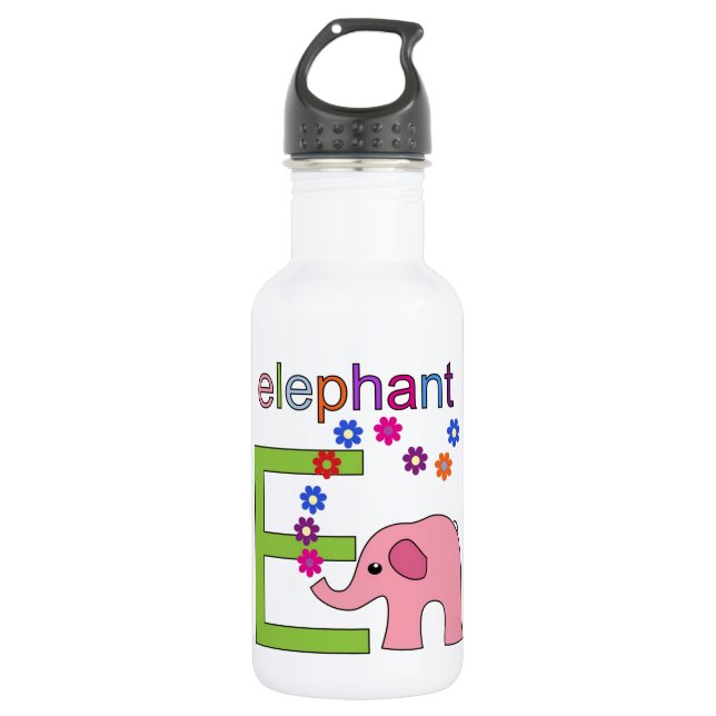 Elephant Letter E Trinkflasche (Vorderseite)