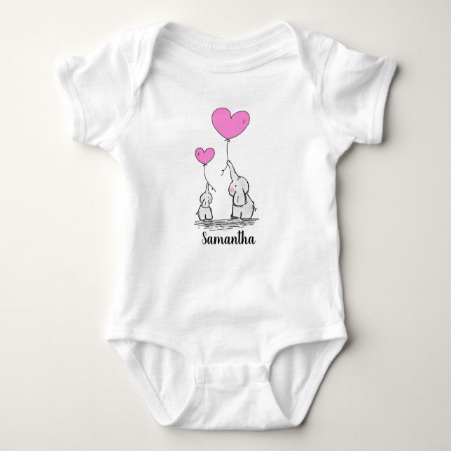 Elephant Liebe Design Baby Shirt Bodysuit (Vorderseite)