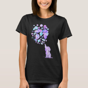 Elephant Lila Blue Balloons Rheumatoide Arthritis T-Shirt