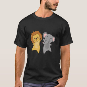 Elephant Lion Zoo Niedliche Tiere für Kinder in fr T-Shirt