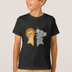 Elephant Lion Zoo Niedliche Tiere für Kinder in fr T-Shirt