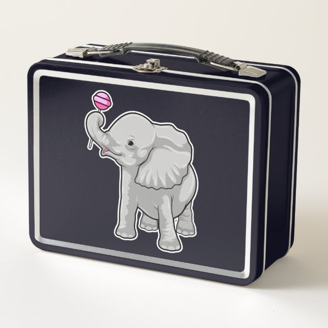 Elephant Lollipop Metall Brotdose (Vorderseite)