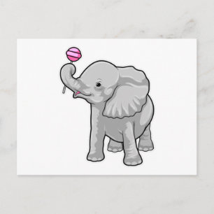 Elephant Lollipop Postkarte