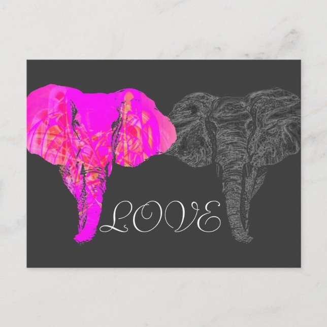 ELEPHANT LOVE POSTKARTE (Vorderseite)