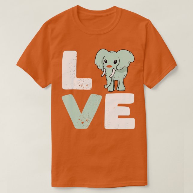 Elephant Lover Niedliche Liebe Elephant Tier Vinta T-Shirt (Design vorne)