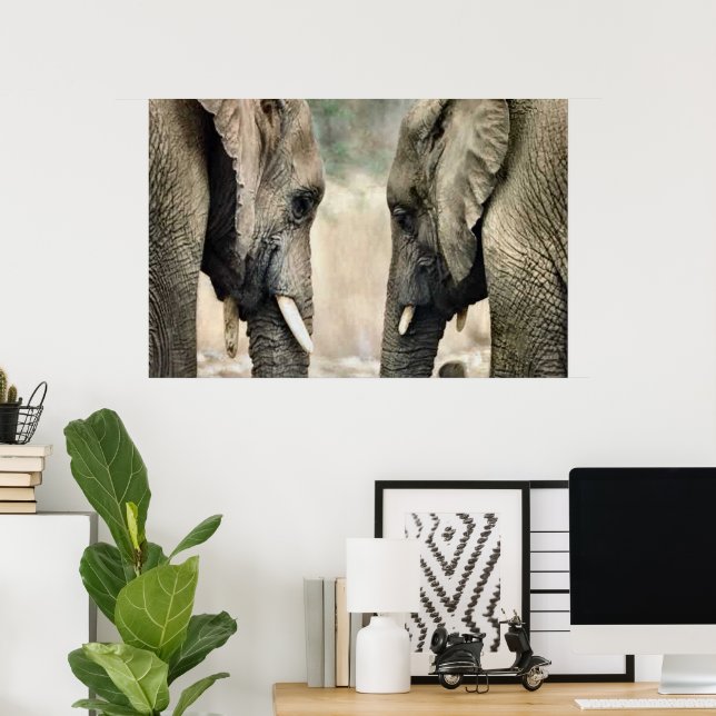 Elephant Lovers Art Gifts Poster (Heimbüro)