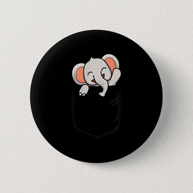 Elephant Lovers Cute Funny Elephant In Cket  Button (Vorderseite)