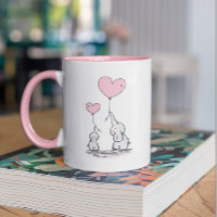 Elephant Mama & Baby Pink Mother's Day Babydusche