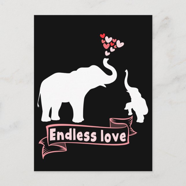 Elephant Mama Kinder Niedlich Mama Postkarte (Vorderseite)