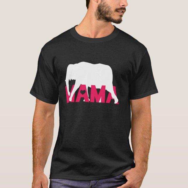 Elephant Mama Liebe Herz Afrika Souvenir T-Shirt (Vorderseite)