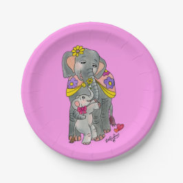 Elephant Mama und Baby Party Teller