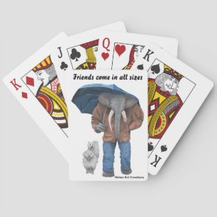 Elephant Man Walking Hunde Fantasy Playing Cards Spielkarten